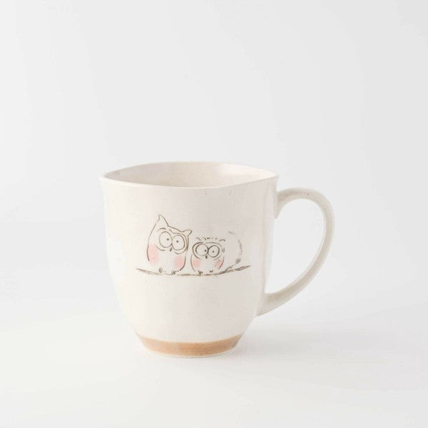 日本製 美濃燒 極輕量 貓頭鷹馬克杯 | 水杯 咖啡杯 陶瓷杯 茶杯 吉祥物