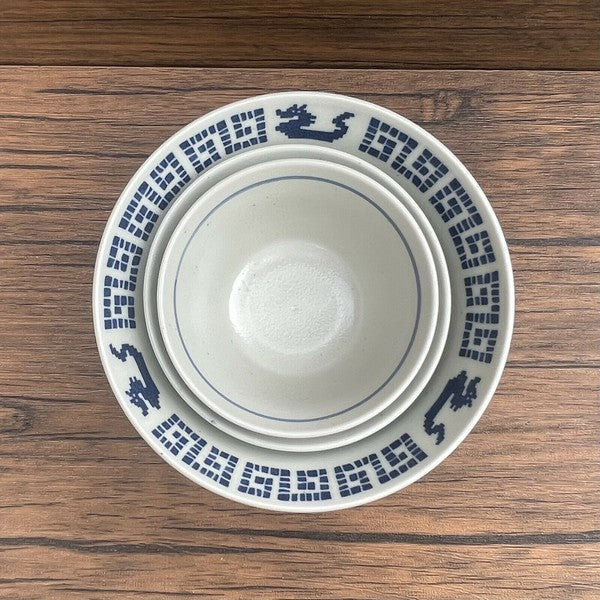 日本製 美濃燒 中華雷紋龍碗盤 | 高台碗 拉麵碗 八角 餃子盤 中華風 吉祥碗