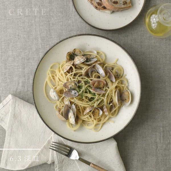 日本製 美濃燒 CRETE 米色圓盤 深盤 | 6吋/8吋盤 點心盤 麵包盤 義大利麵盤