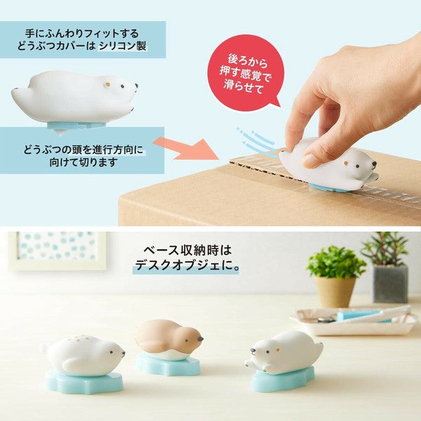 日本 PLUS 普樂士 PICO FRIENDS拆箱刀 | 北極熊 海豹 開箱神器 快遞刀