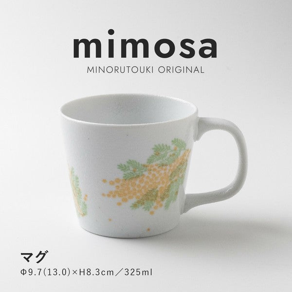 日本製 美濃燒 mimosa 含羞草馬克杯 325ml | 陶瓷杯 茶杯 咖啡杯