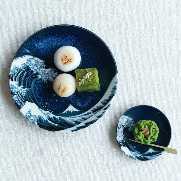 日本製 美濃燒 富士山浪花杯盤 附原裝紙盒 | 兩色 送禮禮盒 馬克杯 小碟子 葛飾北齋