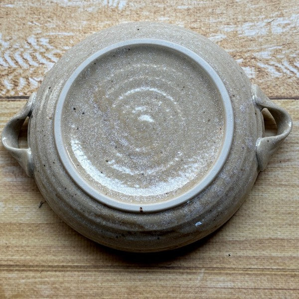 日本製 美濃燒 陶瓷圓形雙耳盤 | 雙耳圓盤 陶瓷盤 圓盤 盤子 雙耳盤 深盤 可堆疊