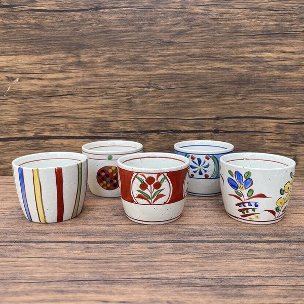 日本製 美濃燒 吾山窯 手繪楓葉杯碟 | 豬口杯 蒸蛋杯 蕎麥麵杯 小碟子 點心盤