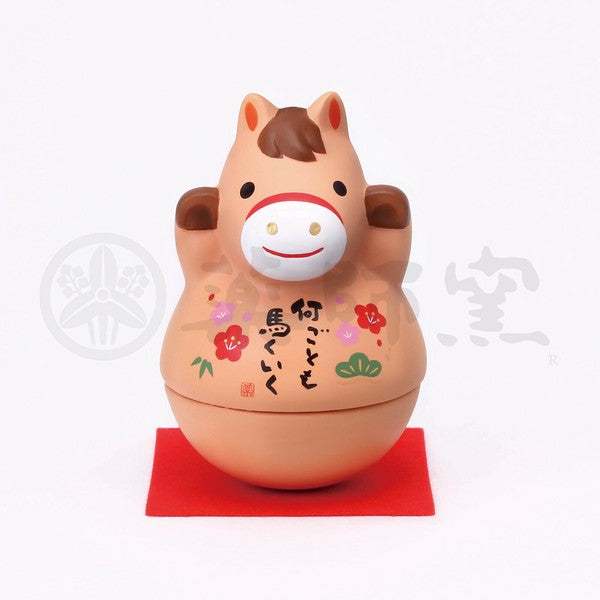 日本 藥師窯干支 馬年限定 幸運不倒翁 | 錦彩招福 馬年吉祥物 馬年擺設 新年