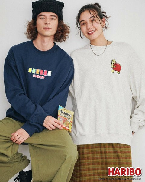 日本代購 愛心熊 刺繡大學T HARIBO 情侶大學t 大學t 情侶裝冬天 日系大學t 衛衣女 衛衣男