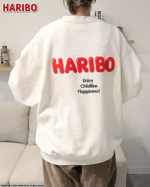 日本代購 愛心熊 刺繡大學T HARIBO 情侶大學t 大學t 情侶裝冬天 日系大學t 衛衣女 衛衣男