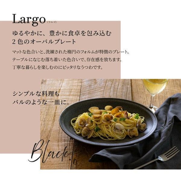 日本製 美濃燒 Largo 高質感霧面橢圓餐盤 | 陶瓷餐盤 橢圓盤 義大利麵盤 咖哩盤 深盤