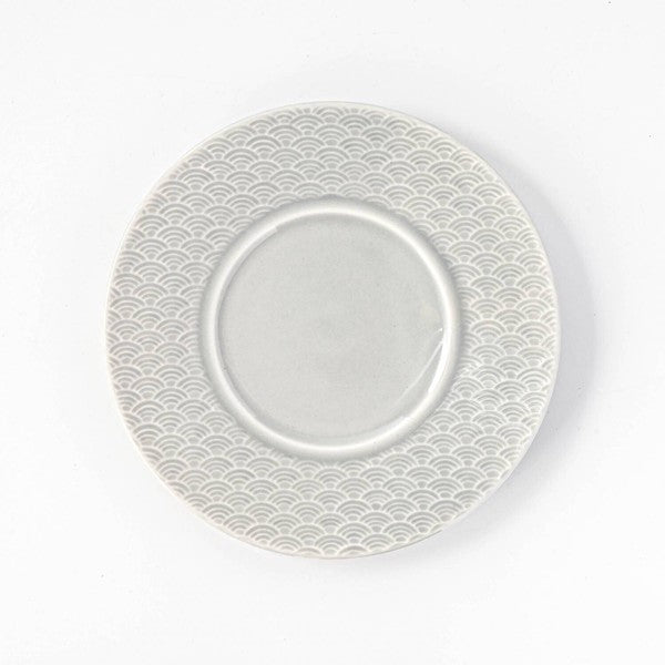 日本製 小田陶器 吉祥紋薄灰咖啡杯盤組 280cc | 咖啡杯組 咖啡杯 茶杯 杯碟組 日本咖啡杯盤組