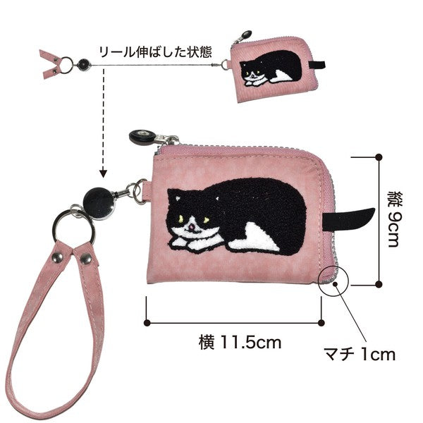 日本 超人氣 貓咪刺繡錢包/收納袋 | 手機包 零錢包 萬用包 拉鍊包 化妝包 小物收納包 分隔包