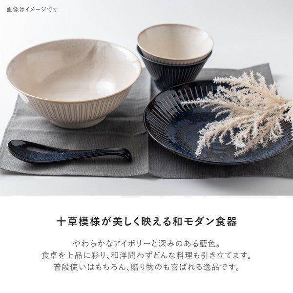 日本製 美濃燒 經典撥水十草陶瓷碗系列 | 十草碗 線條碗 日本製碗 拉麵碗 飯碗 小碟子 多功能碗