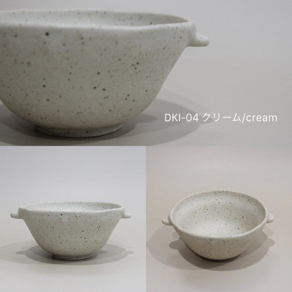 日本製 美濃燒 mimi雙耳造型湯碗12cm 奶油白 棕色 白色|甜點碗 餐具碗 雙耳碗
