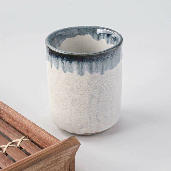 日本製 美濃燒 手工藍霧日式茶杯 310cc | 杯子 馬克杯 咖啡杯 湯吞 壽司湯吞 日本茶杯