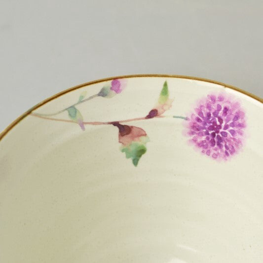 日本製 陶瓷日式高級花水彩茶杯 190cc 4入組 | 湯吞杯 茶杯 花水彩 陶瓷茶杯 日本茶杯 茶具組