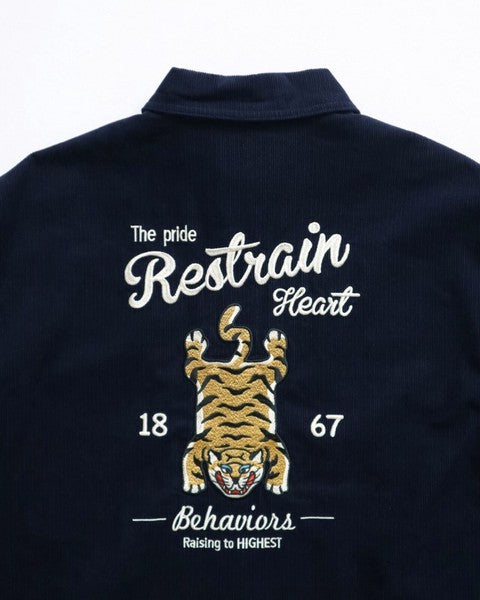 日本代購 燈芯絨老虎刺繡外套 POWER TO THE PEOPLE 日系外套 燈芯絨外套 街頭風外套