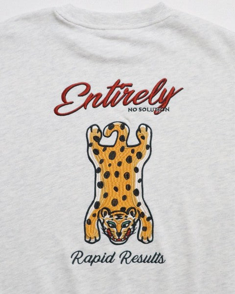 日本代購 獨特豹刺繡棉質長袖上衣 POWER TO THE PEOPLE 大學t長袖 美式大學t 大學t