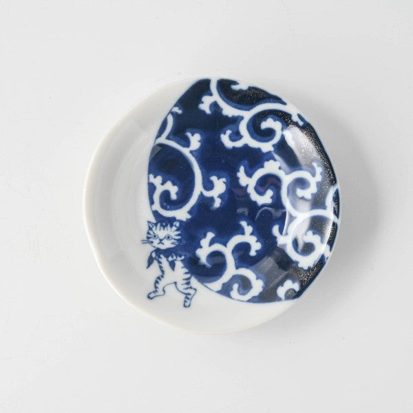 日本製 美濃燒 SHICHITA 貓咪10cm小皿 5入禮盒 | 醬油碟 小菜碟 小碟 點心盤 送禮推薦