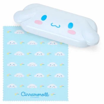 日本 Sanrio 三麗鷗 大臉造型眼鏡盒 | 大耳狗 怕洽狗 酷洛米 硬殼眼鏡盒 附眼鏡布