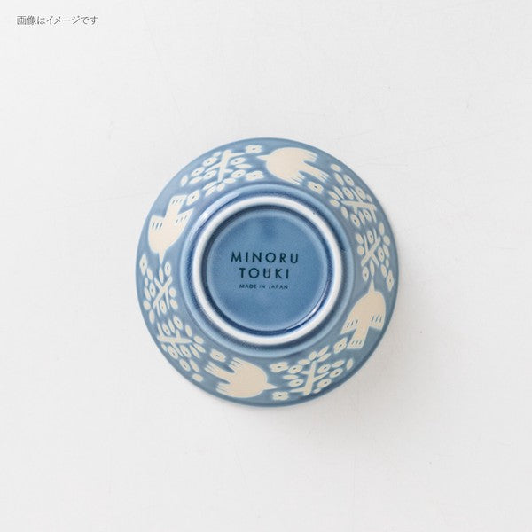 日本製 LINTU 北歐風小鳥植物13cm平口碗 | 沙拉碗 優格碗 水果碗 麥片碗