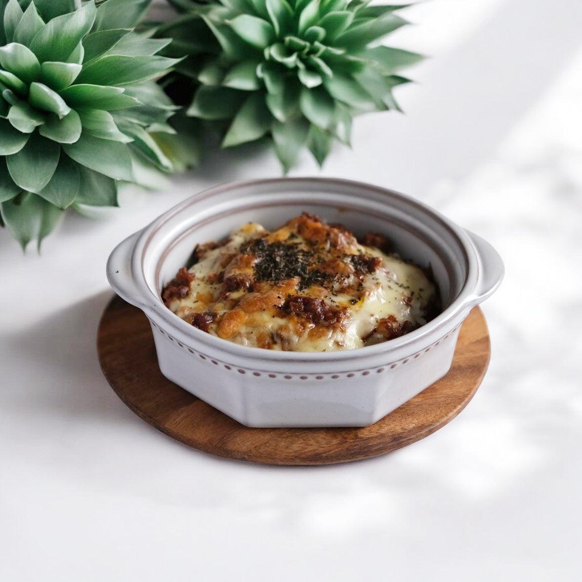 日本製 美濃燒 ROOTS Colline 法式圓點雙耳圓形烤盤 焗烤盤 14.5cm| 燉菜盤 湯碗