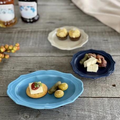 古董橢圓盤17.2cm |日本製美濃燒,餅乾盤、陶瓷盤、水果盤 - 富士通販