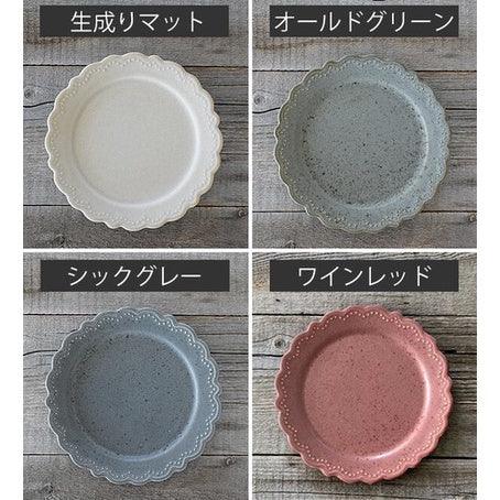 日本製 美濃燒 浮雕盤子 三色|18.5cm 甜點盤 水果盤 飾品盤 - 富士通販