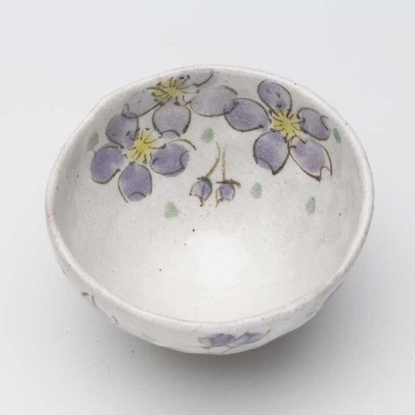 櫻花碗 日本製 春日粉引櫻花陶碗 粉 紫 11.2cm|瀨戸燒 日式碗 古早碗 舞陶館 陶瓷碗 飯碗 碗