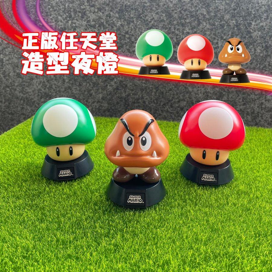 正版任天堂瑪利歐道具造型夜燈|栗寶寶、超級蘑菇、1UP香菇 - 富士通販