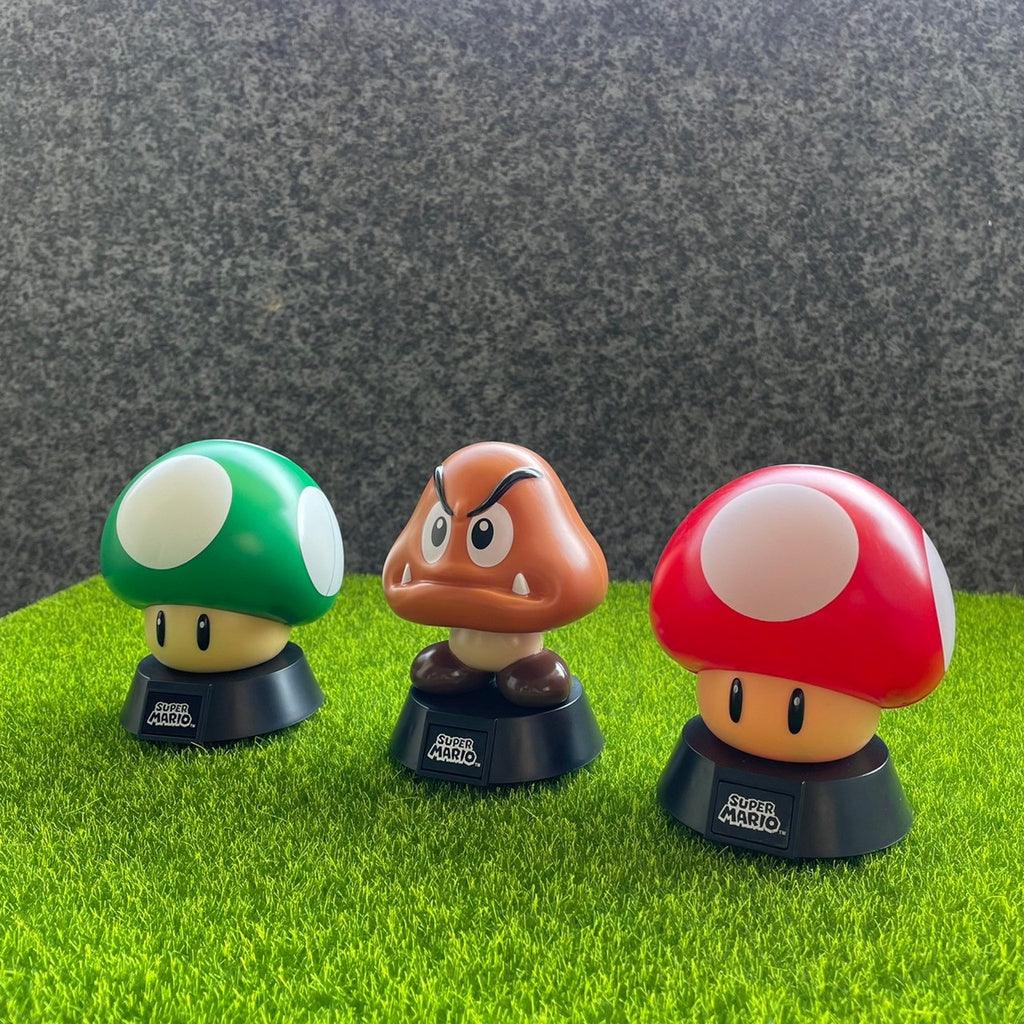 正版任天堂瑪利歐道具造型夜燈|栗寶寶、超級蘑菇、1UP香菇 - 富士通販