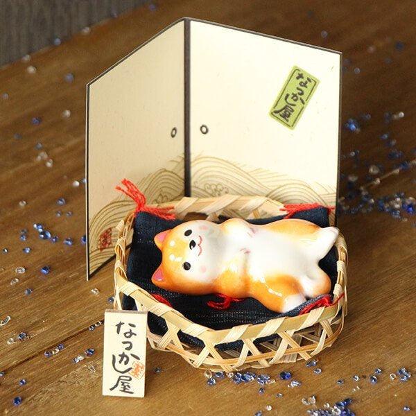 藥師窯竹籃柴犬/黑柴擺飾(可當餐桌筷架)|2022過年裝飾招福吉祥物 - 富士通販