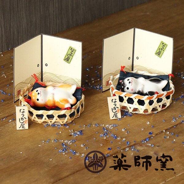 藥師窯竹籃柴犬/黑柴擺飾(可當餐桌筷架)|2022過年裝飾招福吉祥物 - 富士通販