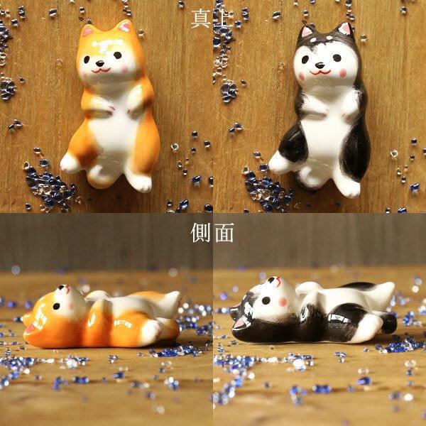 藥師窯竹籃柴犬/黑柴擺飾(可當餐桌筷架)|2022過年裝飾招福吉祥物 - 富士通販