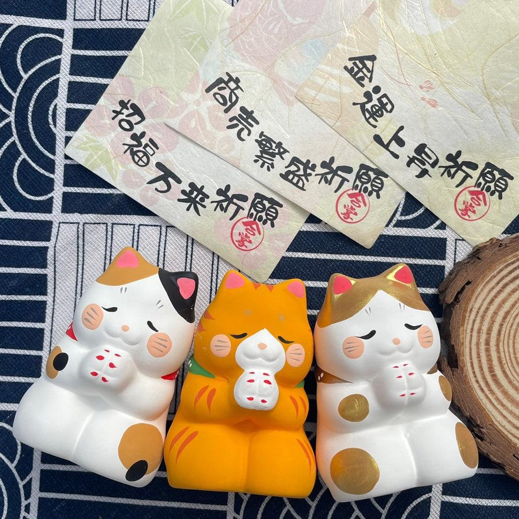 2022年新年擺飾合掌貓(金貓/橘貓/三花)|2022過年裝飾招福吉祥物 - 富士通販