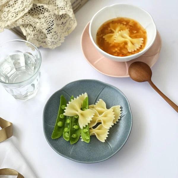 日本製 美濃燒 花形陶瓷甜點盤|蛋糕盤 水果盤 - 富士通販