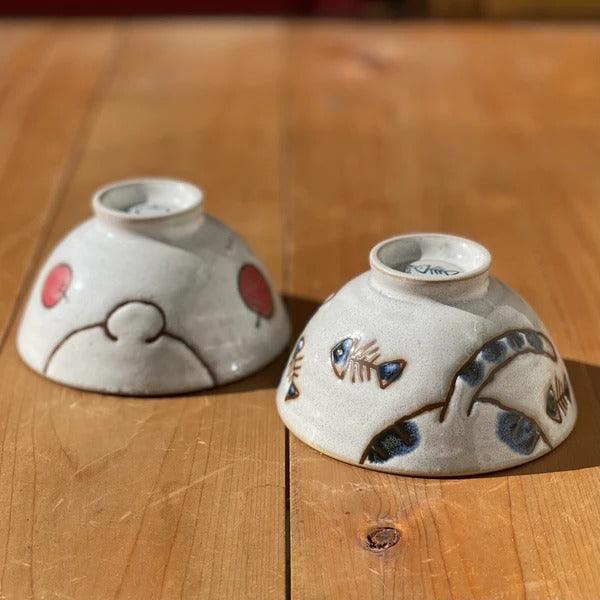 日本製 美濃燒貓咪茶碗|造型碗 日式陶瓷碗 - 富士通販