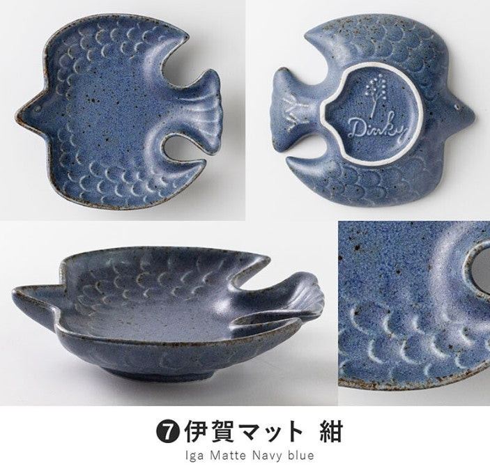 日本製 美濃燒 小鳥造型陶瓷盤 咖啡色 12cm|水果盤 小菜盤