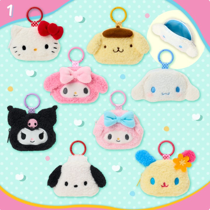 日本 三麗鷗 臉型迷你小包|零錢包 收納包 隨身小包 飾品包 Hello Kitty 布丁狗 酷洛米