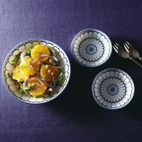 日本製 美濃燒 大花菊陶瓷盤20cm 一入|日式餐盤 水果盤 沙拉盤 - 富士通販