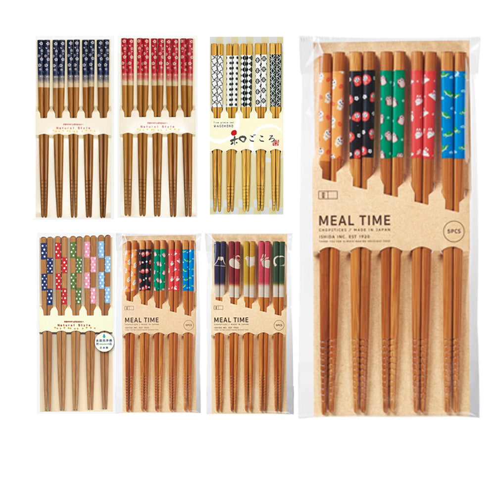 日本製 天然竹筷 5件套裝組︱日式筷 木筷 分食筷 環保筷