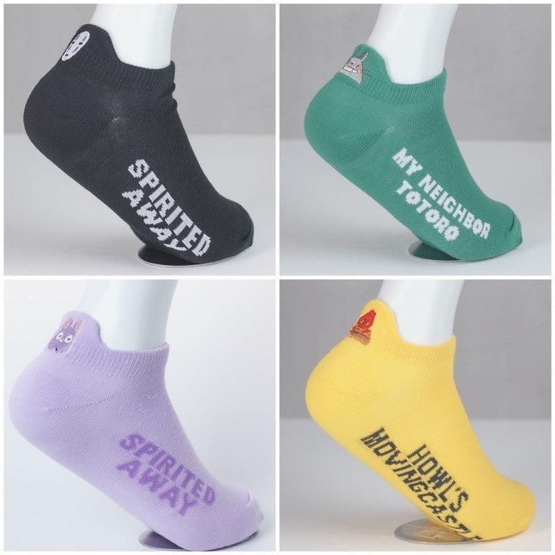 日本 宮崎駿 短襪 裸襪 船襪 23-25cm|神隱少女 無臉男 卡西法 龍貓 黑貓 - 富士通販