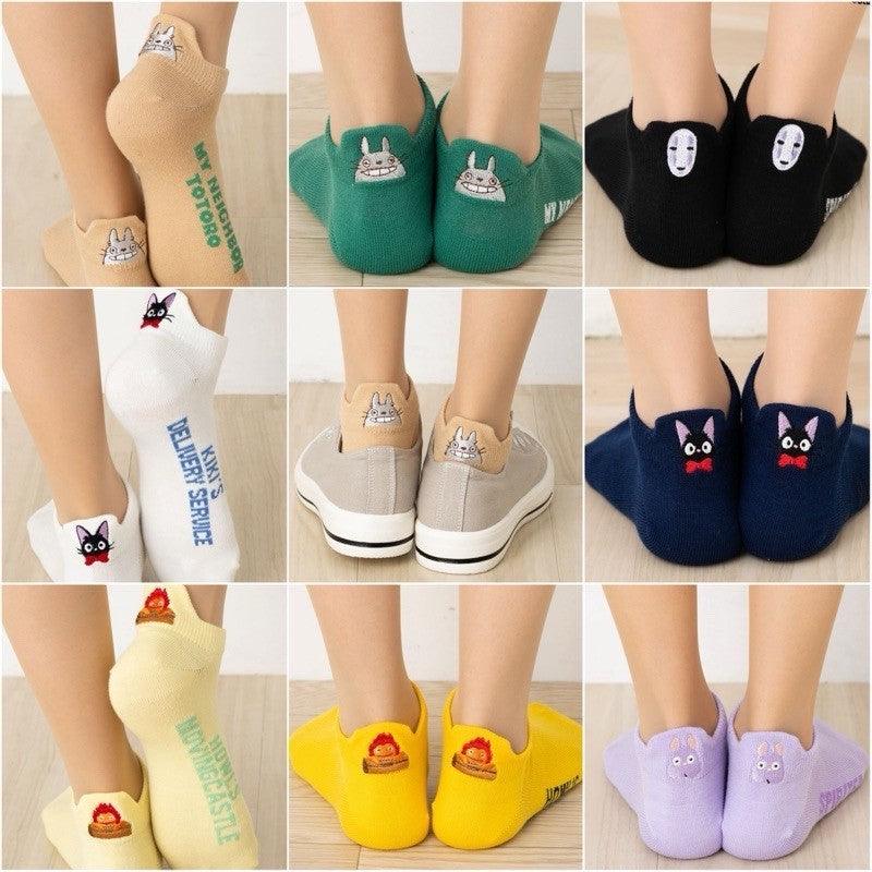 日本 宮崎駿 中長襪 長襪 23-25cm|龍貓 黑貓吉吉 無臉男 卡西法 - 富士通販