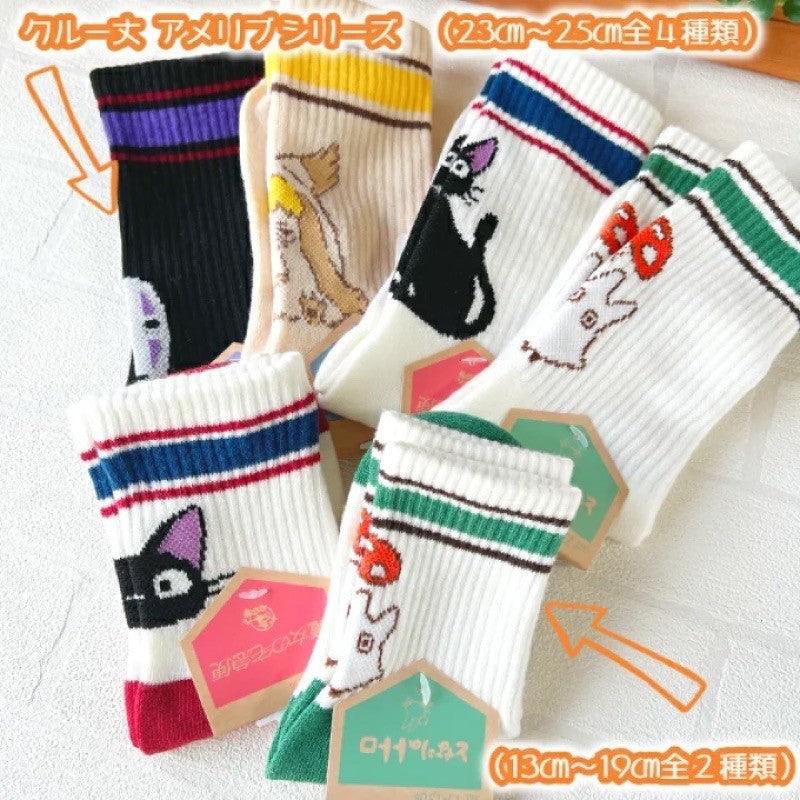 日本 宮崎駿 短襪 裸襪 船襪 23-25cm|神隱少女 無臉男 卡西法 龍貓 黑貓 - 富士通販