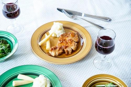 日式23cm芥末黃線圈圓盤|日本製,鄉村風餐盤 - 富士通販