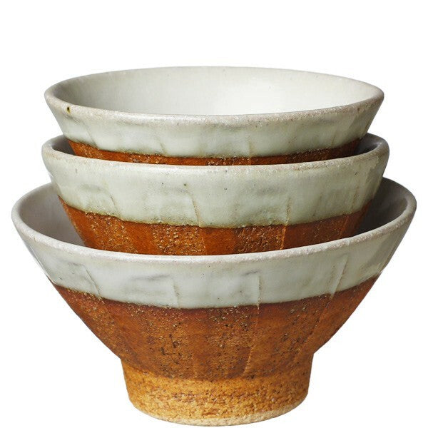 日本製 六魯 rokuro 咖土高台飯茶碗 | 夫妻碗 對碗 陶碗 盒裝 送禮 新婚