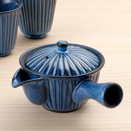 日本製 波佐見燒 青荻雕紋 急須壺|270 cc - 富士通販