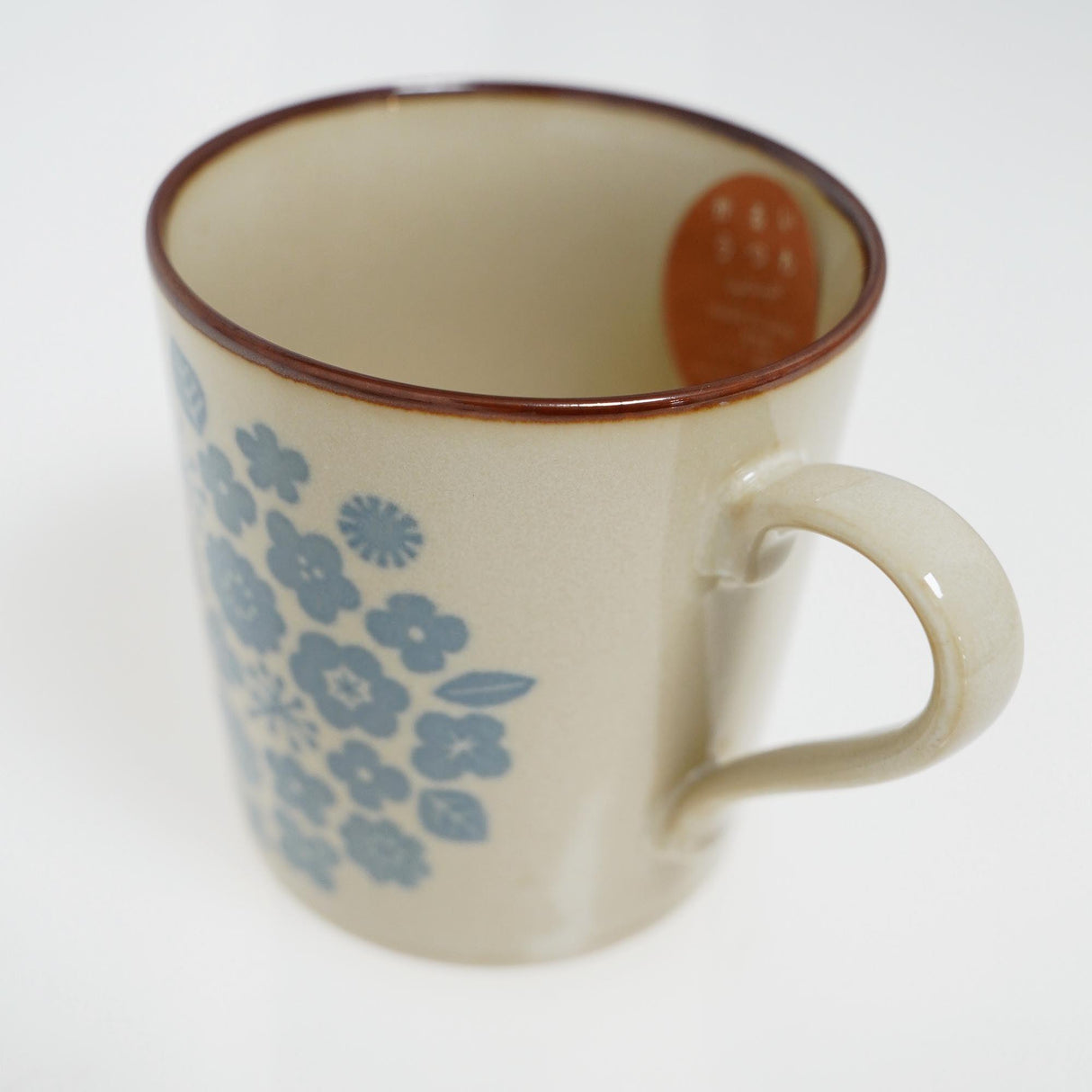 日本製 美濃燒馬克杯 藍色小花 300ml|陶瓷杯 日式茶杯 咖啡杯 - 富士通販