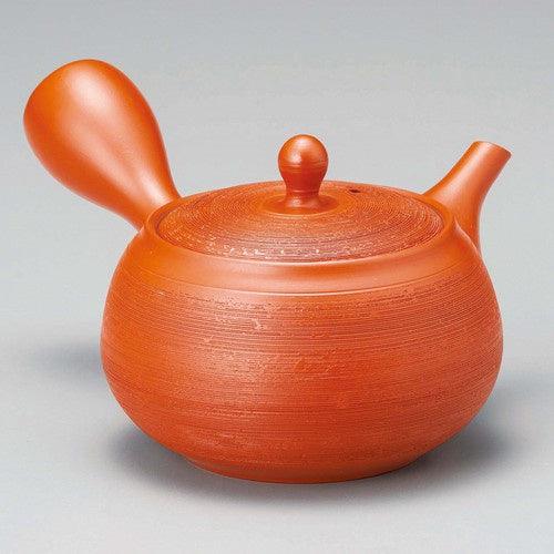 日本製 常滑燒 春秋窯 朱泥條紋 陶瓷茶壺|310cc - 富士通販