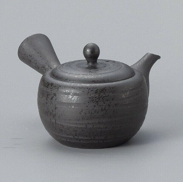 日本製 常滑燒 柏葉小圓黑條紋茶壺 | 泡茶壺 日式茶壺