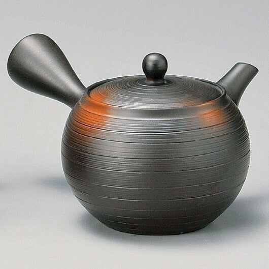 日本製 常滑燒 竹春窯變茶壺 | 小圓紅茶壺 泡茶壺 陶壺