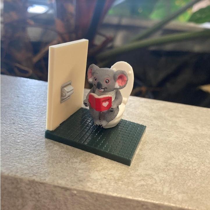 日本海洋堂扭蛋| 全4款,佐藤邦雄的動物們 廁所篇 - 無尾熊、大猩猩、鸚鵡、乳牛 - 富士通販